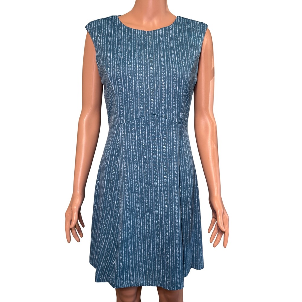 Title Nine Diamalete Dress Women's Small Blue White Stripe Strappy Back Athletic
